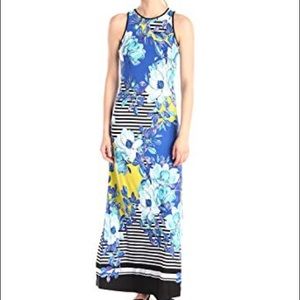 VINCE CAMUTO FLORAL PRINT MAXI DRESS